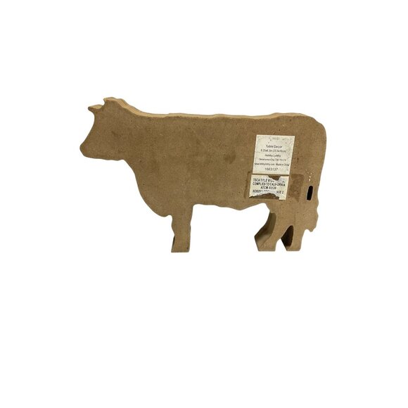 Farm Fresh Cow-Shaped Wooden Decor Sign Rustic Farmhouse Style - Picture 7 of 7